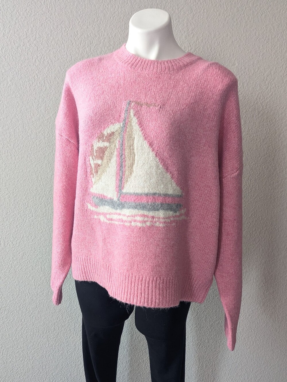 New Pink Sailboat Knit Sweater Boutique - Picture 2 of 8